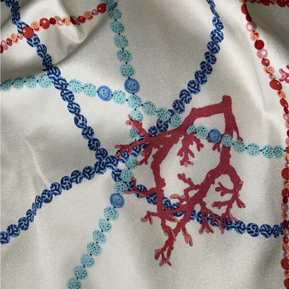 J. McLaughlin Firenza Silk Cream Coral Chain Print Halter Mini Column Dress - 2 - Picture 12 of 12